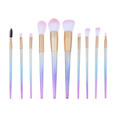 

10pcs 3D Rainbow Makeup Brush Set Foundation Eyebrow Cosmetic Beauty Tool