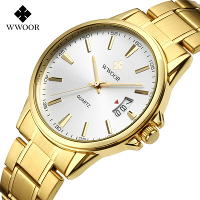 

WWOOR grip love steel belt calendar waterproof mens watch mens watch business