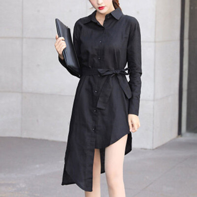 

Women Casual Long Sleeve Blouse Button Down Slim Fit Shirts Lapel Collar Tops