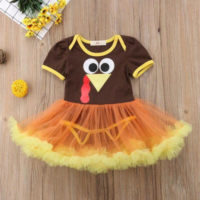 

Thanksgiving Newborn Baby Girl Jumpsuit Romper Bodysuit Tutu Dress Outfit Set