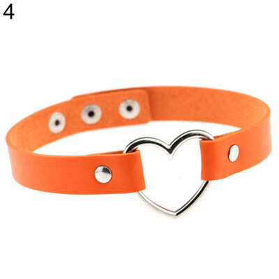 

Women\s Punk Faux Leather Love Heart Collar Choker Necklace Jewelry Charm Gift