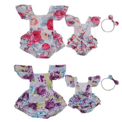 

Newborn Baby Girls Floral Ruffle Sunsuit Romper Clothes Bodysuit Jumpsuit Outfit