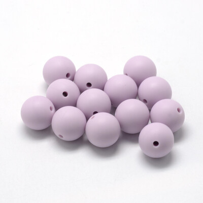 

Food Grade Environmental Silicone Beads Chewing Beads For Teethers DIY Nursing Necklaces Making Round Lilac 810mm Hole 12