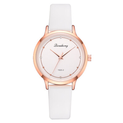 

Fashion high quality PU belt womens alloy quartz watch simple pop watch