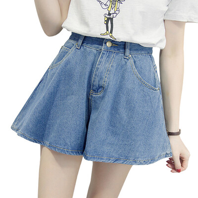 

Summer WomenStreetwear Denim Shorts High Waist Wide Leg Shorts Jeans Short Femme New Arrival
