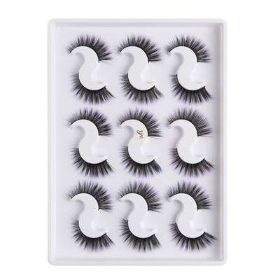 

Gobestart 9 Pairs Of 3D Mink With Color Soft Long Curly And Warped Many Layer Eyelashes