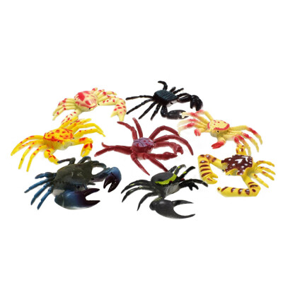 

YIWULA 8Pcs Creative Hot selling PVC Artificial Crab Insect Animal Model Funny Toys