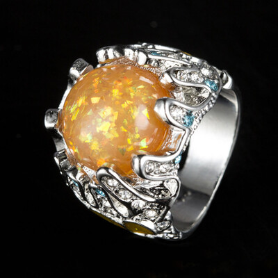 

Handmade Jewelry Gemstone Ring Wedding Opal ring 6-10 Gift