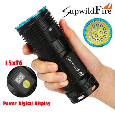 

Saidsome Supwildfire 50000LM 15 x XM- T6 LED Power Digital Display Hunting Flashligt flashlight lamp