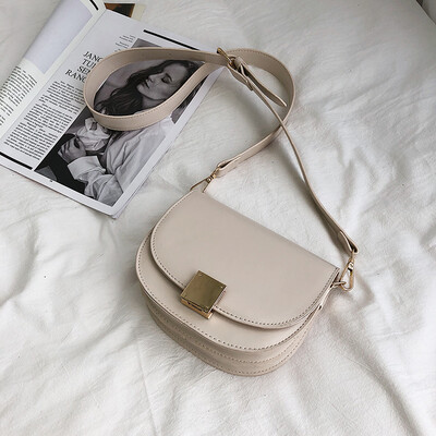 

High-end sense bag style simple texture slung versatile ins female bag 2019 new fashion single shoulder saddle bag