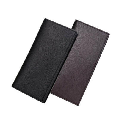 

Mens Leather Bifold ID Card Holder Long Wallet Purse Checkbook Clutch Billfold