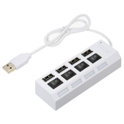 

4 Ports USB HUB USB 20 Adapter Splitter Hub with Independent Power ONOFF Switch LED Indicator Light for PCLaptop Plug&Play