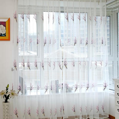 

2m Screen Embroidery Sheer Voile Window Drapes Curtain for Living Room