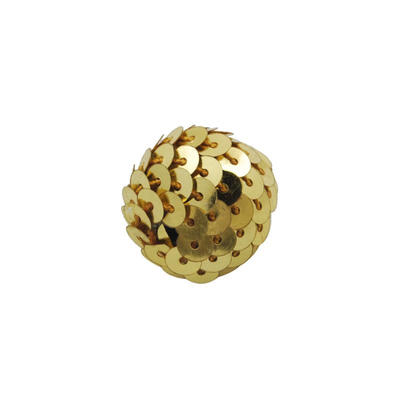 

Handmade Woven Beads Acrylic Bead wrapped with Paillette Round Gold 22x20mm Hole 3mm