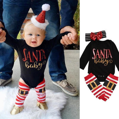 

Chrismas Xmas Newborn Infant Kids Baby Girls Romper Jumpsuit Clothes Outfits Set