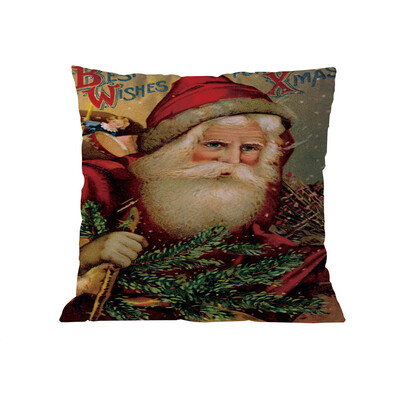 

Tailored Merry Christmas Pillow Cases Linen Sofa Cushion Cover Home Decor Pillow Core