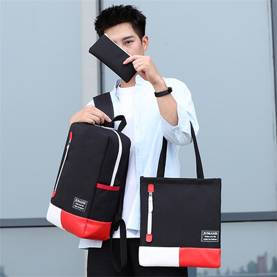 

Tailored Cartoon Alphabet Student Backpack Casual Large Capacity Travel 3 Piece Set