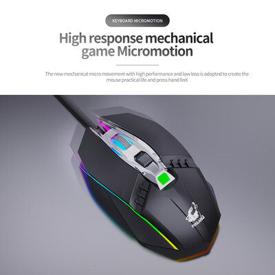 

RGB Mechanical Mouse Wire Game Mouse Four Color Breathing Game Mouse V2 White