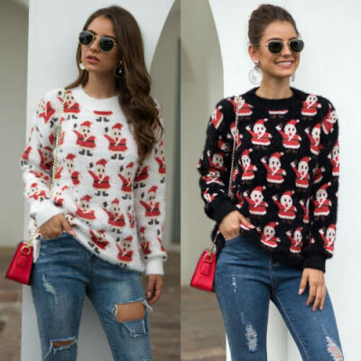 

US Women Long Sleeve Winter Sweater Loose Sweatshirt Jumper Pullover Tops Blouse