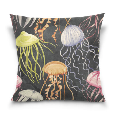 

ALAZA Throw Pillow Cover 16 X 16 inch Christmas Gift Cushion Cover with Jellyfish Pattern Printed Pillowcase