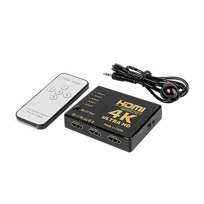 

3 to 1 Switcher Remote Control HD Switch 4K2K Switcher Splitter Box Ultra HD Adapter for DVD