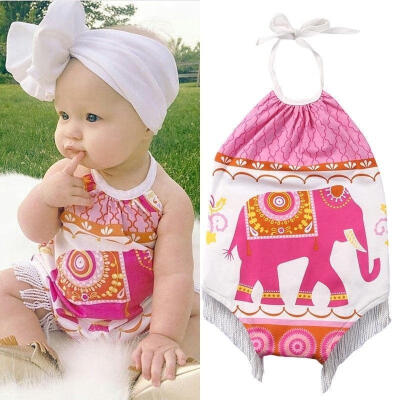 

Newborn Infant Baby Girls Elephant Bodysuit Romper Jumpsuit Clothes Outfits Set