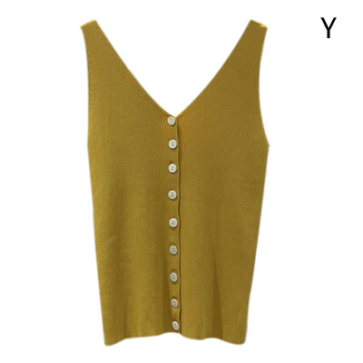 

Women Fashion Concise Slim Fit All-match Solid Color Sleeveless V-neck Comisole