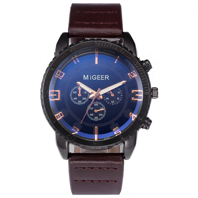 

〖Follure〗MIGEER High-End Fashion Mens Stainless Steel Watch Analog Alloy Quartz Watch