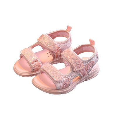 

New Summer Baby Girl Breathable Anti-Slip Sequins Design Shoes Sandals Toddler Soft Soled First Walkers