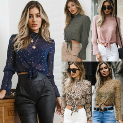 

Women Summer Long Sleeve Floral Shirt Blouse Tops Loose T Shirt Casual Tee TOP