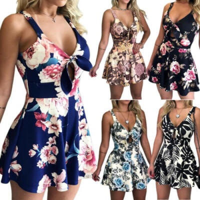 

Fashion Women Sexy Mini Boho Playsuit Jumpsuit Romper Summer Beach Ladies Shorts
