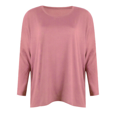 

Lady See Through Blouse Casual Round Neck T-shirt Long Sleeve Solid Loose Shirts