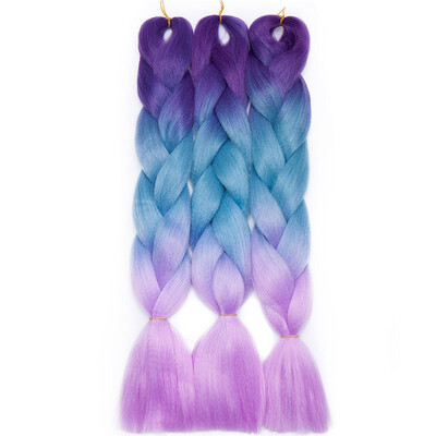 

3 Packs Braiding Hair Ombre for crochet Hair Weave with Synthetic&Twist Braiding Hair Extensions