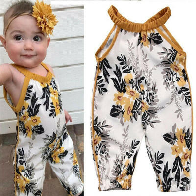 

US Stock Newborn Baby Girls Rompers Sleeveless Floral Clothes Bodysuit Jumpsuit