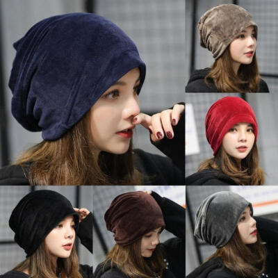 

Women Men Winter Velvet Ski Slouch Hat Unisex Cap Hip-Hop Warm Hats Beanie