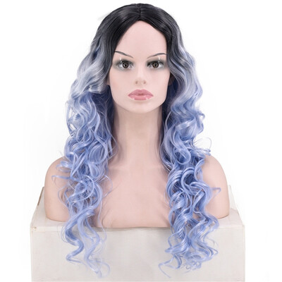 

〖Follure〗Women Natural Party Cosplay Long Wave Wig Mix Colors Curly Wavy Synthetic Wigs