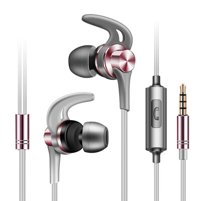 

J02 Horn Headphone Shark Fin Metal In-Ear Mobile Phone Headphones Sports Subwoofer Headphones