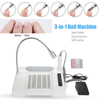 

Greensen 3-in-1 Nail Grind Polishing Drill Dust Collector Manicure Machine with LED Desk Lamp