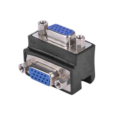 

90 Degree VGA 15Pin Female to Female Adapter Connector Coupler Converter