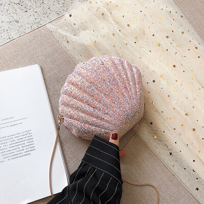 

Sequin Crossbody Bag New Handbag Womens Clutch Bag 2019 Shell Ladies Shine Small Messenger Bags Female PU Fashion Shoulder Bag