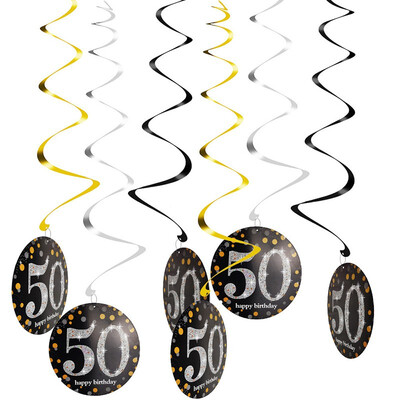 

FUNNYBUNNY 18 21 30 40 50 60 70th Birthday Party Spiral Ornaments Hanging Decoration Backdrop Curtain Wedding Backdrop