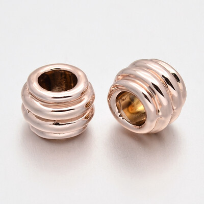 

Cadmium Free & Nickel Free & Lead Free Unfading Alloy European Beads Large Hole Rondelle Beads Rose Gold 8x7mm Hole 4mm