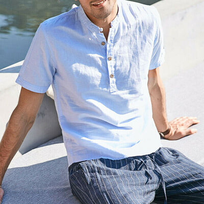 

Fashion Mens Solid Short Long Sleeve Tee T-shirt Casual Tops Blouse Summer New