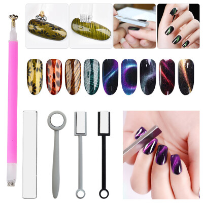 

〖Follure〗5PCS Magnet Stick Tool 3D Magnetic Cat Eye Gel Magic Nail Art Manicure One Line
