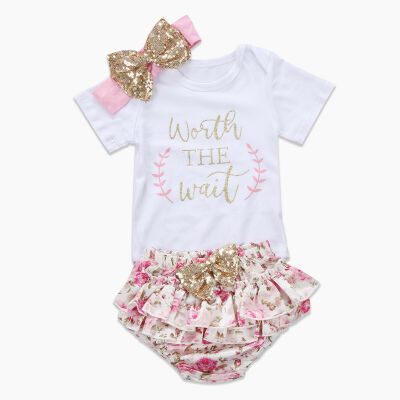 

Newborn Toddler Baby Girl Floral Romper Tutu Shorts Pants Outfits Clothes Set