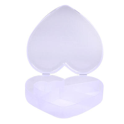 

5 Slots Heart Storage Box Plastic Case Home Organizer Jewelry Beads Boxes