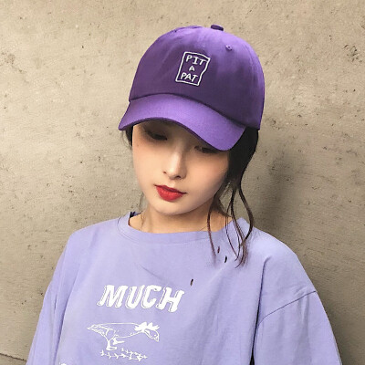 

Korean version of fashion letter embroidered purple duck cap children summer home to build a soft top baseball cap sun cap man