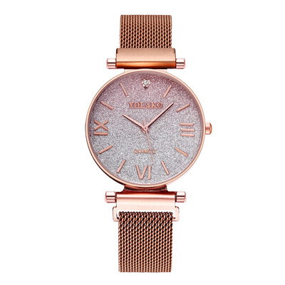 

Best Sale Women Watches Rose Gold Dial Ladies Fashion Quartz Wristwatch Magnetic Buckle Strap Clock Casual Style Gift Femme