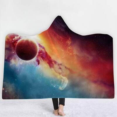 

Toponeto Cosmic Planet Series Plush Hooded Blanket Lichens Hooded Blanket 150x200cm