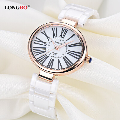 

New ceramic oval female watch white watch ladies high-grade waterproof quartz watch fashion student table 80058